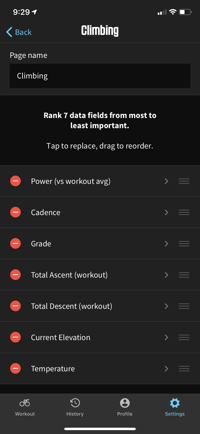 ELEMNT climbing page