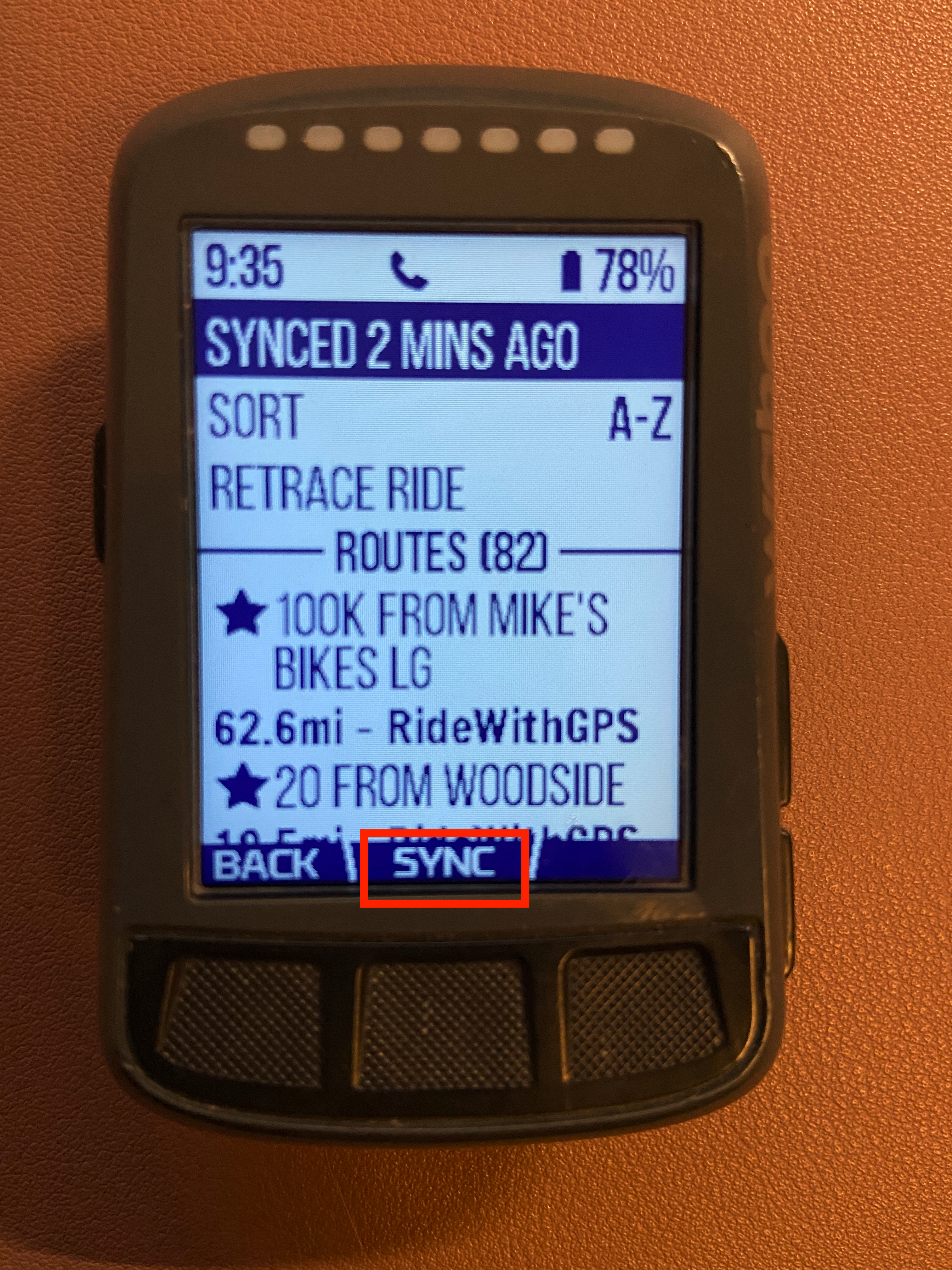 ELEMNT Sync routes