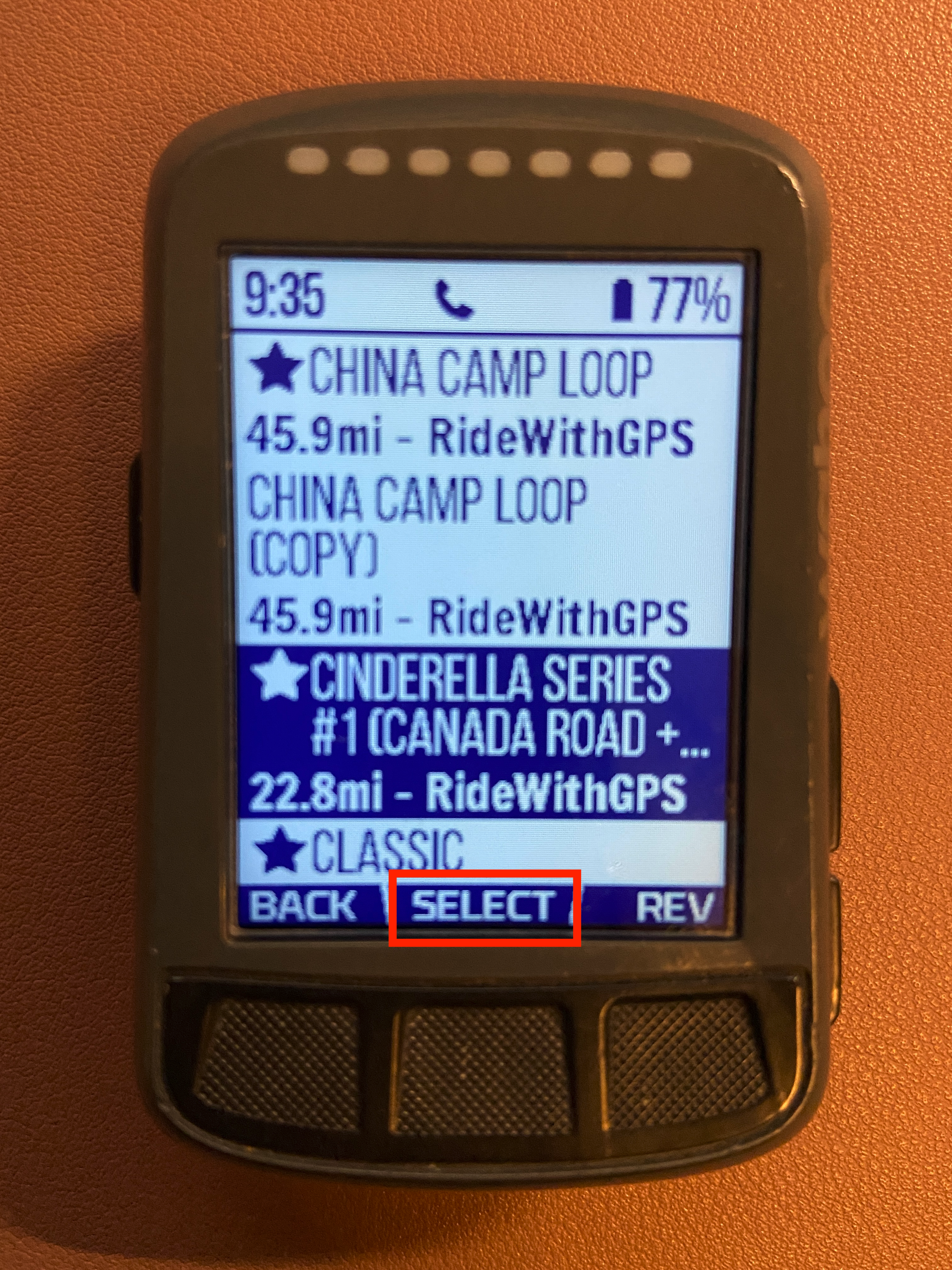 ELEMNT Select route